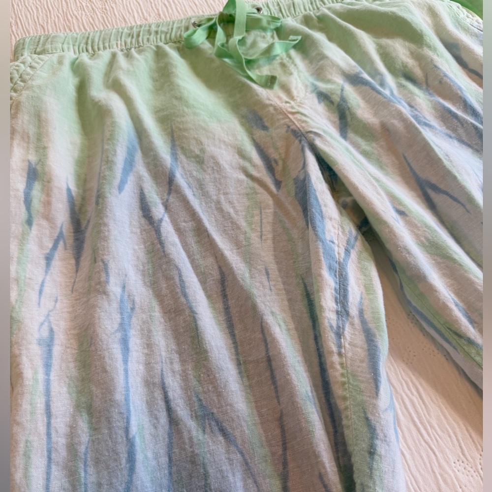 Bandolino Linen Pants white blue size 14P - Picture 7 of 16